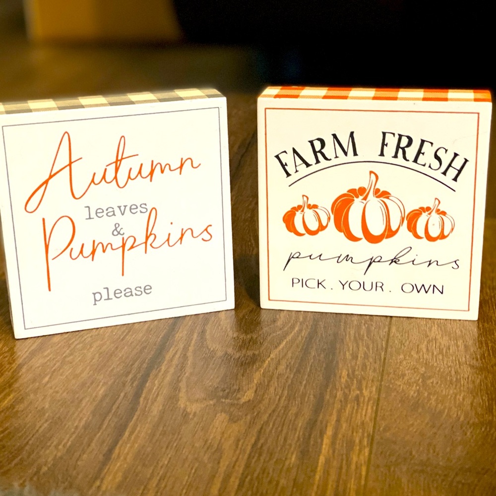 Fall decor signs